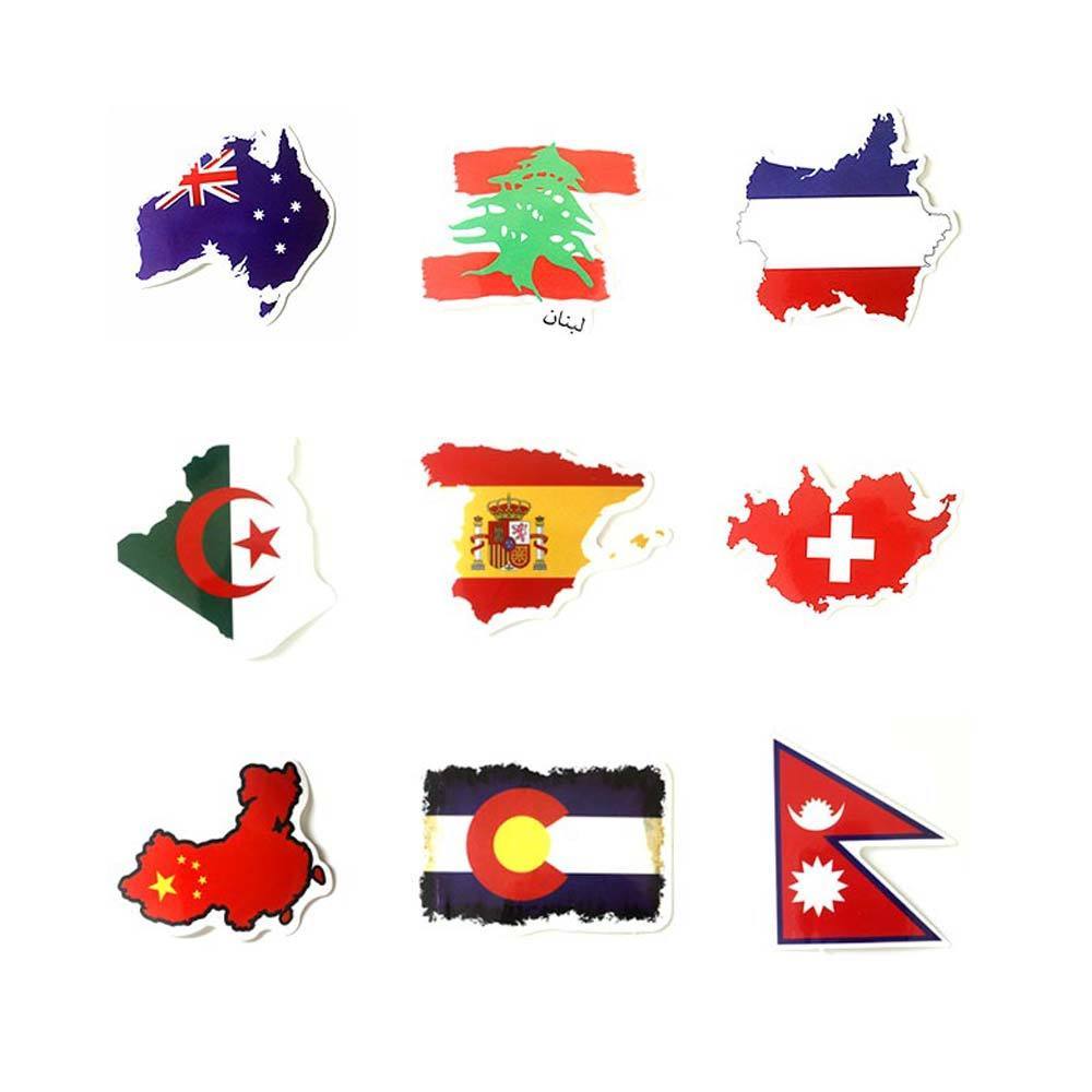 아이티알,LX 캐리어 스티커 국기 스타일 9개입 C플래그