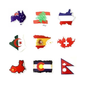 아이티알,LX 캐리어 스티커 국기 스타일 9개입 C플래그