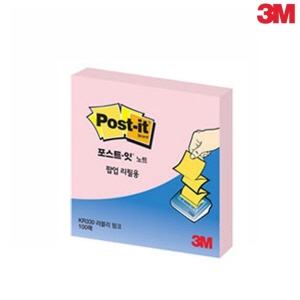 아이티알,LX 3M 포스트잇 팝업 노트 리필 KR-330 핑크