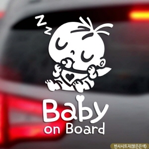 아이티알,LX 자동차스티커 BABY ON BOARD 복덩이세로 반사 영문