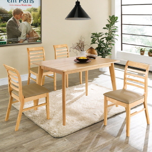 아이티알,NC IR05 4인 원목 식탁 세트(의자형) 1color