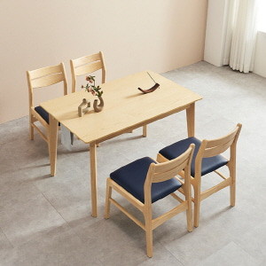 아이티알,NC IR83 고무나무 원목 4인용 테이블 의자 세트 2colors