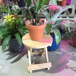 아이티알,NL 원목 화분 받침대겸용 의자-스텐드(원형)24x24cm
