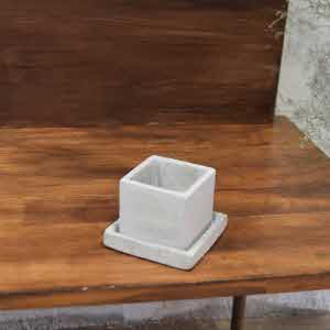 아이티알,NL 모던 시멘트 화분 미니 정사각 6x6x6cm (받침셋트)